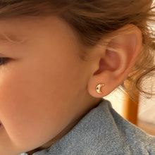 Cargar imagen en el visor de la galería, Aros Luna de Oro 18k